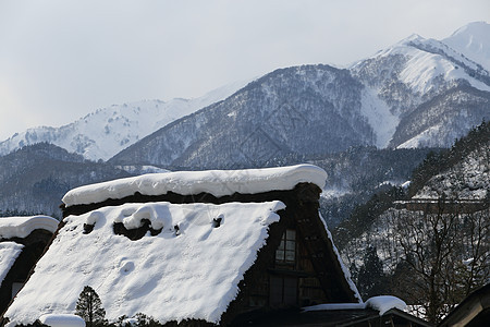 白川去村小屋住宅白川遗产合掌房子农场运河建筑学地标村庄图片