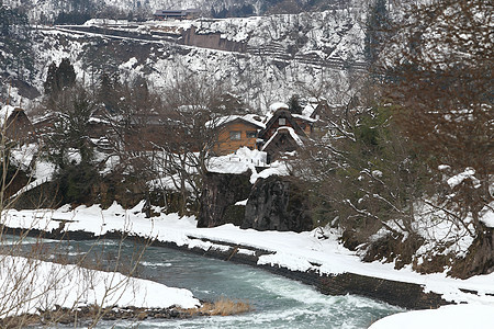 日本白川地村的景点建筑住宅遗产建筑学世界历史村庄白川合掌茅草图片