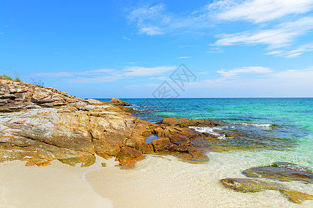 泰国科赫岛热带海滩和海的热带海滩和海洋旅行季节游客叶子晴天风景天气场景海岸岩石图片