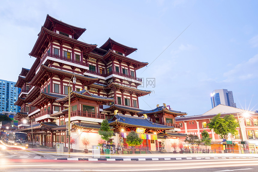 新加坡佛泽牙齿遗牙寺庙建筑学红色地标建筑仪式遗迹佛教徒宝塔崇拜雕塑图片