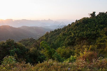 山地景色的狂暴日落季节植物群天空野生动物农村阳光国家旅行天气森林图片