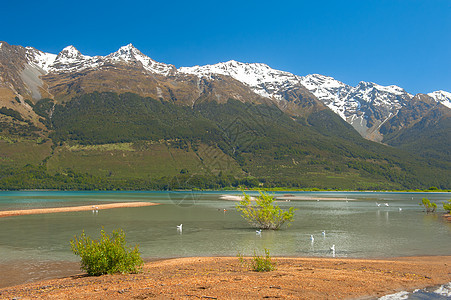 瓦卡提普湖蓝色冰川海岸天空远景场景山脉墙纸环境风景图片