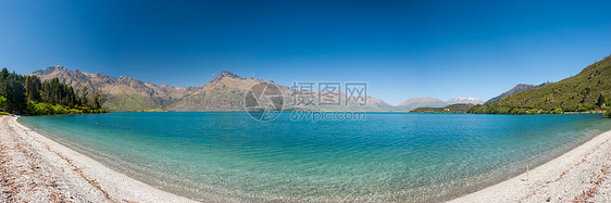 瓦卡提普湖环境全景风景海岸蓝色墙纸远景山脉天空场景图片