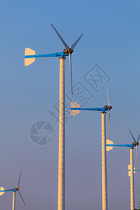 风力涡轮机生态场地力量创新风车农场蓝色工业金属活力图片