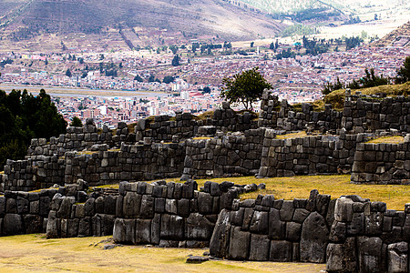 在秘鲁库斯科Cuzco看到墙壁旅游踪迹世界石头岩石马丘废墟骆驼比丘拉丁图片