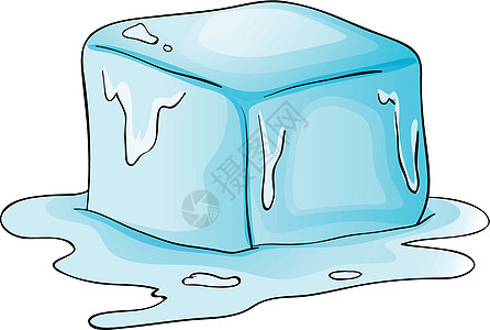 冰雪草图冰川寒意正方形剪裁立方体液体寒冷冷却器卡通片图片