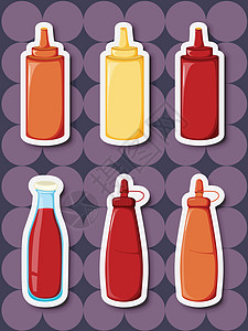 番茄酱贴纸系列阴影纽扣午餐玻璃食品收藏商品搭扣瓶子小吃图片