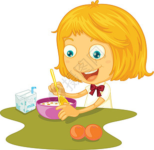 儿童饮食女孩快乐纸盒学校盒子孩子享受营养插图食物图片