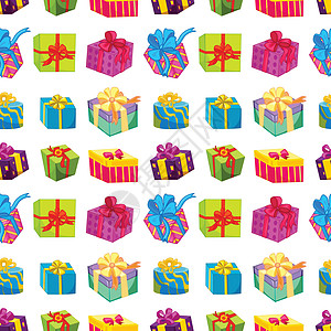 玻色因各种礼品盒插图蓝色礼物盒派对玻色礼物绿色生日紫色绘画插画