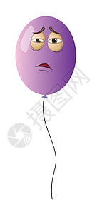 一个紫色的气球玩具眼睛空气插图塑料庆典情绪飞行喜悦绘画图片