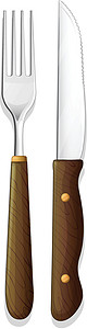 刀叉美食材料午餐银器配件金属夹子刀具用具绘画图片