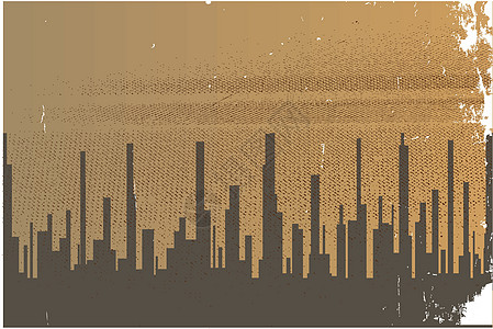 黑暗城市建筑物棕褐色绘画摩天大楼插图建筑学景观图片