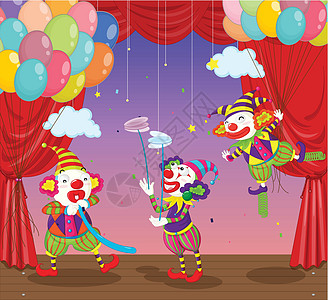小丑背景气球剪贴女性扑克星星帐篷紫色房子男生图片