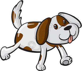 一只微笑的狗孩子荒野小狗哺乳动物宠物跑步白色动物卡通片野生动物图片