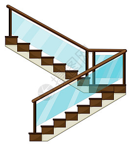 楼梯栏杆玻璃小路脚步白色木头建筑学棕色剪贴绘画图片