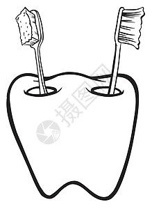 牙形牙刷保管人图片