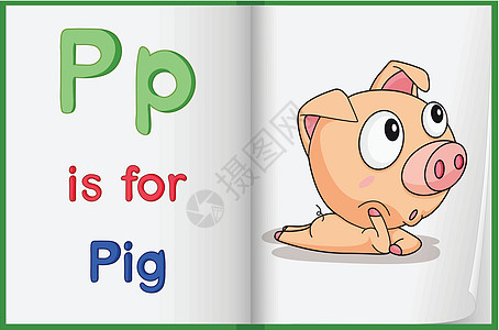 一本书里的猪的照片图片