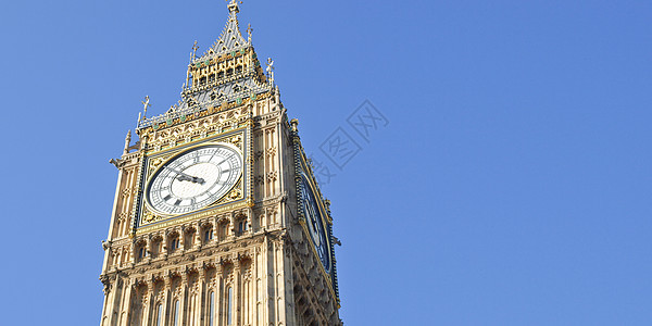 Big Ben 伦敦钟声蓝色天空建筑议会手表地标房屋图片