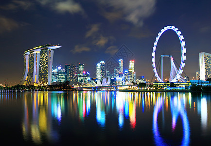 新加坡市建筑学金融景观传单车轮地标海景市中心城市天际图片