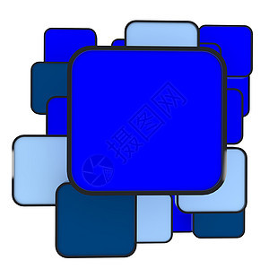 空白抽象蓝框推介会盒子营销控制板帆布横幅蓝色商业按钮屏幕图片
