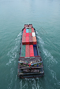 来自顶端的货船船舶导航商品海景进口贸易经济船运货轮运输图片