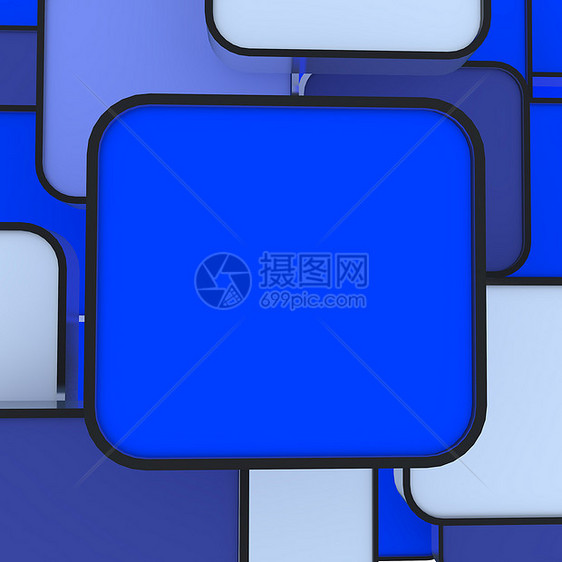 空白抽象蓝框展览框架店铺流行音乐商业蓝色屏幕控制板推介会盒子图片