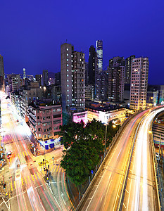 夜里香港市风景景观房子市中心财产街道踪迹天际民众建筑学天空图片