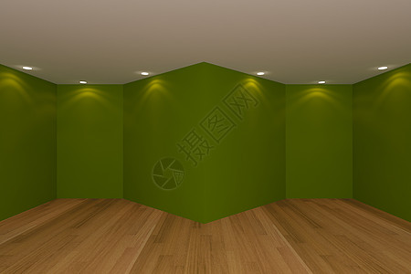 绿色空房白色房子天花板地面风格装饰木地板墙纸木头房间图片