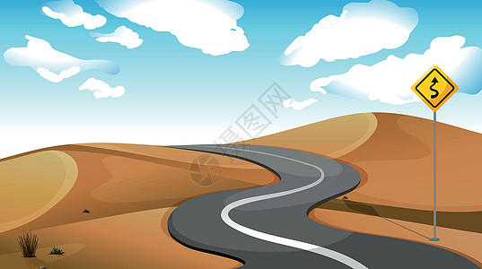 沙漠的一条狭窄的道路图片