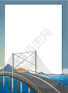 自驾游海报带桥桥的空纸模板设计图片
