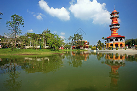 泰国阿尤塔亚邦帕内宫高塔建筑设计天文台旅游岗楼建筑学堡垒建筑背景图片