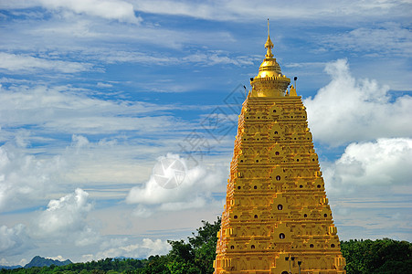 泰国省金塔游客宗教旅行上帝金子雕像神社建筑文化宝塔图片