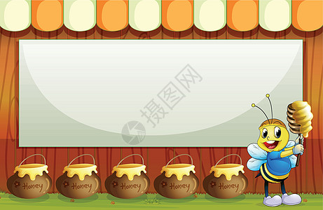 白萝卜蜂蜜空空的挂着微笑蜜蜂的招牌设计图片