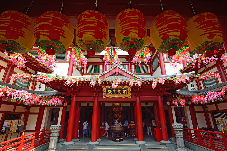新加坡中华城的佛像牙寺佛教徒宗教建筑学建筑街道崇拜旅游博物馆仪式捐赠者图片