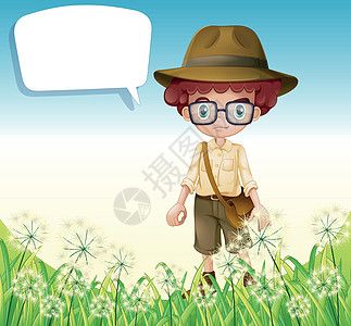 一个男孩站在草地附近的一个男孩 空荡荡的呼喊声图片