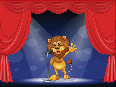 在舞台中央唱着狮子的歌声图片