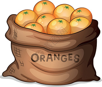 一袋橙子球形农业卡通片食物农场花园圆圈果汁矿物质农民图片