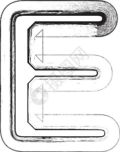 垃圾字体 字母 E邮票绘画打印艺术品刻字痕迹剪贴簿素描艺术边缘图片