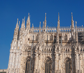 Duomo 米兰教会大教堂建筑学背景图片
