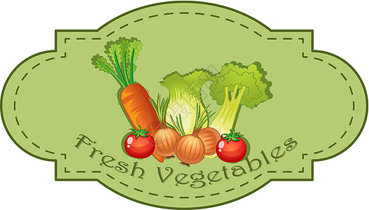 新鲜蔬菜标签边缘卡通片洋葱矿物质海报菜单绘画菜市场农场农业图片