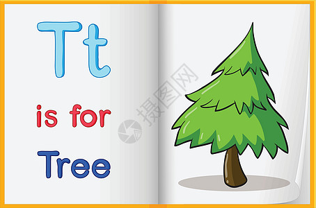 一本书中的一棵树的图片幼儿园记事本教学图书瞳孔小写语言插图字母床单图片
