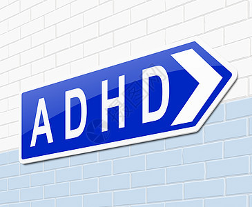 ADHD 概念注意力蓝色治疗缩写医疗诊断发育症状部门赤字图片