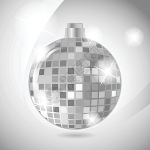 迪斯科舞球插图漂浮庆典派对俱乐部舞蹈灰色镜子装饰品圆形图片