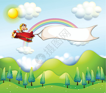 一只猴子在红色飞机上骑着空标语图片