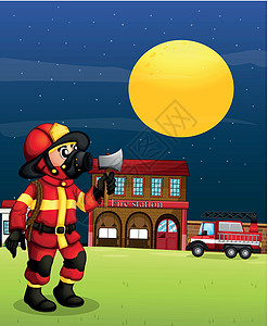 一个大半夜的消防员图片
