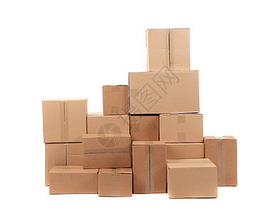 囤货堆叠的纸箱货运财产运输仓库纸板储存包装商品纸盒货物背景
