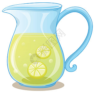 一杯柠檬汁卡通片水果体积蓝色果汁维生素柠檬塑料矿物质口渴图片