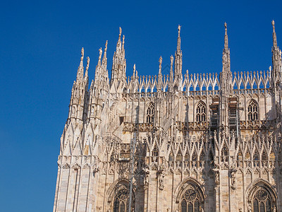 Duomo 米兰教会大教堂建筑学背景图片
