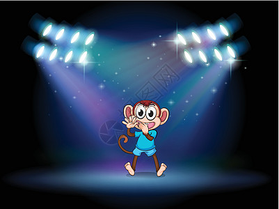 舞台舞的猴子带着聚光灯图片