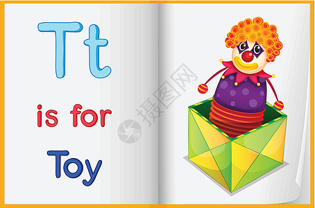一本书中的玩具图片教育婴儿英语阴影学校蓝色笔记学习引擎记事本图片